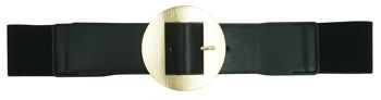 Ceinture Elastique Noir boucle dorée CT3387 1