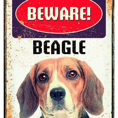 Sign metal Beware Beagle (v)