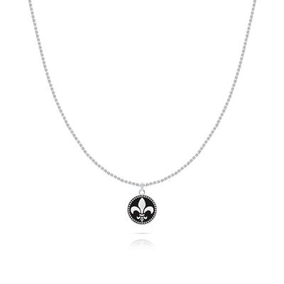 COLLIER KULTO MAN DYNASTY SS PENDENTIF ÉMAIL NOIR