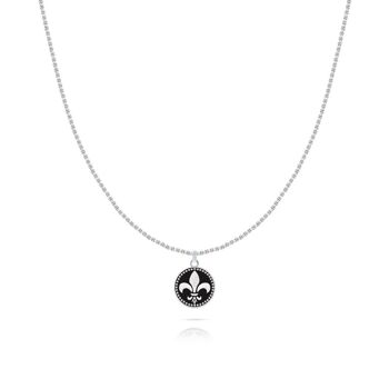 COLLIER KULTO MAN DYNASTY SS PENDENTIF ÉMAIL NOIR