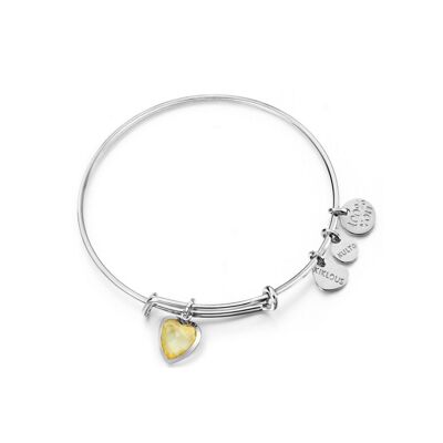 HEART TOPAZ NOVEMBER SILVER BRACELET