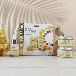 PUR IMMORTELLE KIT - 3 ORGANIC TREATMENTS, DAY CREAM, NIGHT CREAM, SERUM - MADE IN FRANCE - VALENTINE'S DAY - MOTHER'S DAY