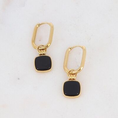 Chloefina Hoop Earrings - Onyx