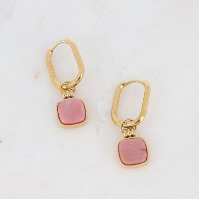 Chloefina hoops - rhodonite