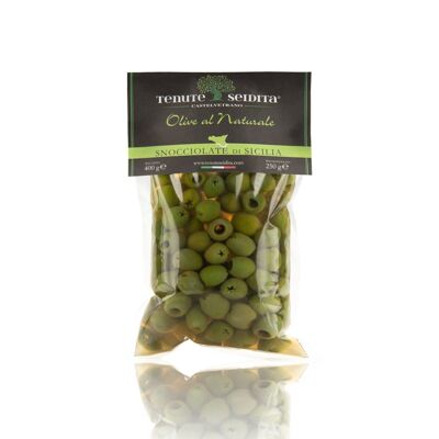 Pitted olives in bag