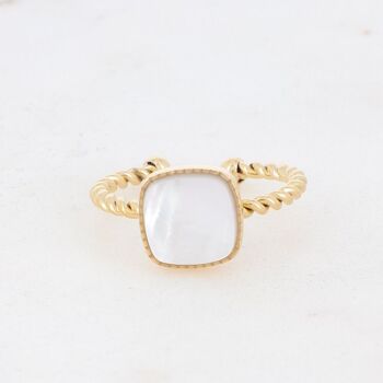 Bague Chloefina - nacre blanche 4