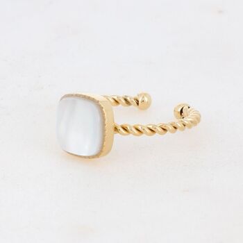 Bague Chloefina - nacre blanche 5