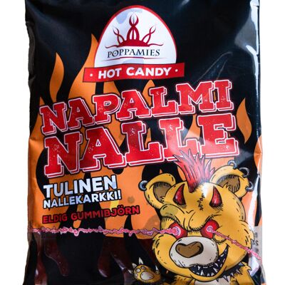 Spicy Gummy Bear Sweets Poppamies Napalmi Nalle Chili Fruit Gums Sweets - Gluten free, Lactose free, Vegan - Spiciness: 4/10 - Size: 125g