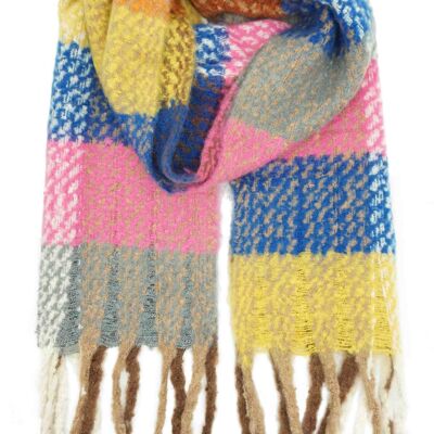 Fringed scarves Fuchsia Blue YF5747