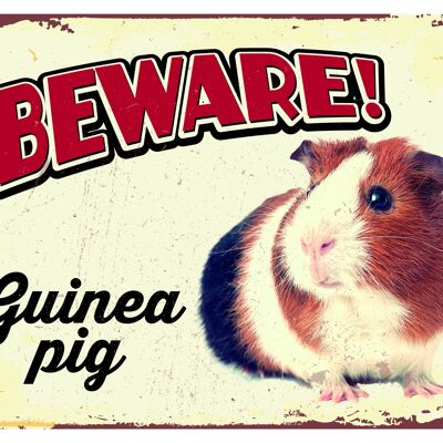 Sign metal Beware Guinea Pig (h)