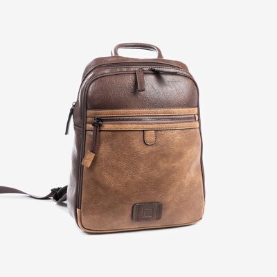 Backpack for men, brown color, Combined Collection - 27x36x9 cm