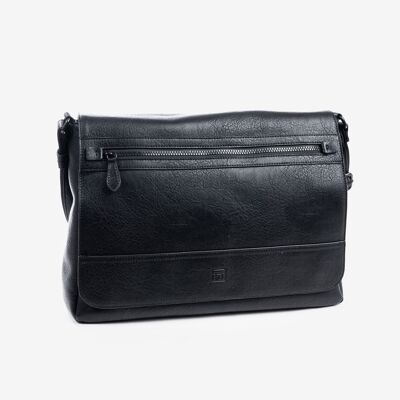 Large men's bag, black color, Rustic Collection - 38.5x27x8 cm
