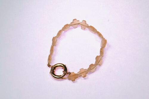 Bracelet Holbox - Croix champagne