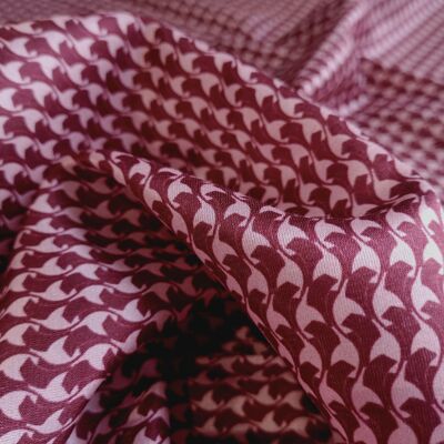 Tissu coton soie motif graphique coloris Rose - Abelia-22
