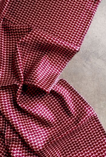 Tissu coton soie motif graphique coloris Rose - Abelia-22 2