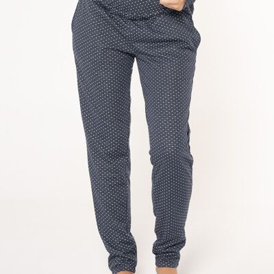 Comfort Pants With Polka Dots And Stripes
