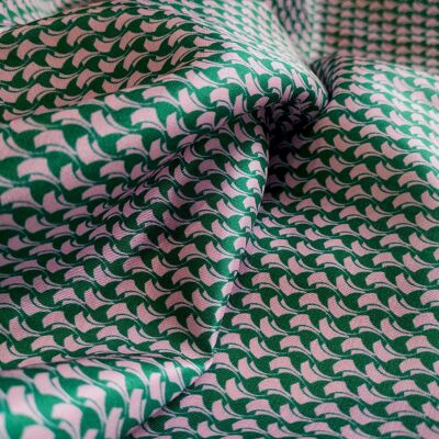 Tissu algodón soie motivo graphique coloris vert - Abelia-22