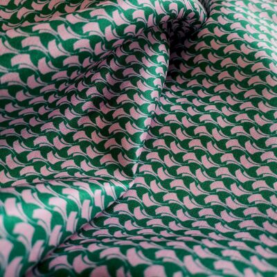 Tissu coton soie motivo graphique coloris vert - Abelia-22