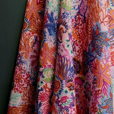 Tissu coton soie motif fonds marins coloris Pink - Arielle-22
