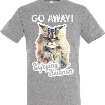 T-shirt Cat Go Away Grey Melange L