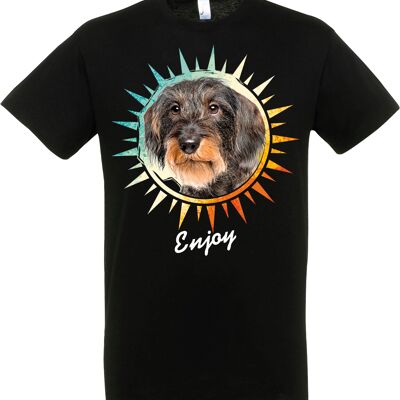 T-shirt Dachshund Black L