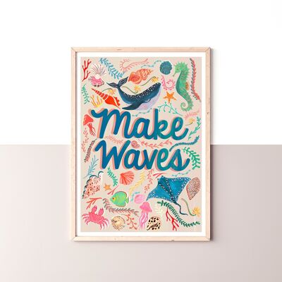 Crea la stampa artistica di Waves Sea Life