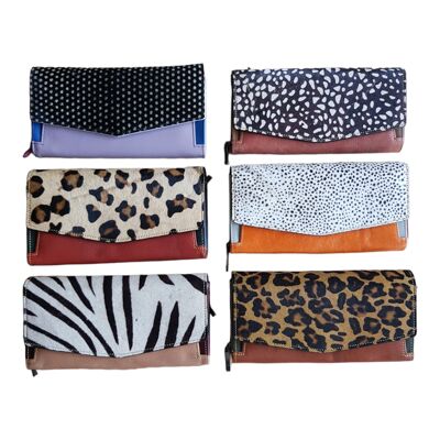 Leather animal print wallet Fem