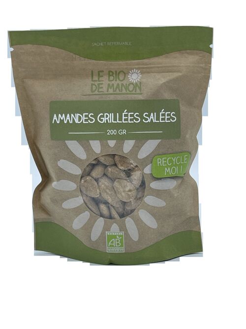 Amandes décortiquées grillées salées