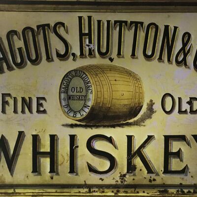 Plaque metal Bagots Hutton Whiskey