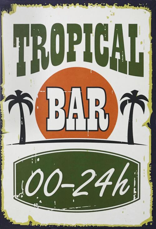 Plaque metal Tropical Bar