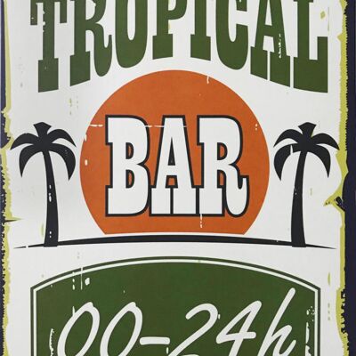Letrero metálico Bar Tropical