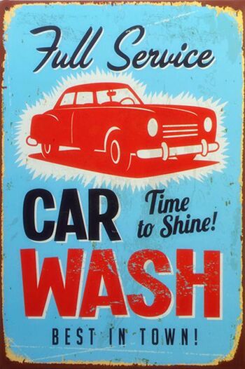 Plaque metal CAR WASH