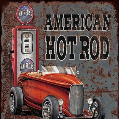 Plaque metal American Hot  Rod