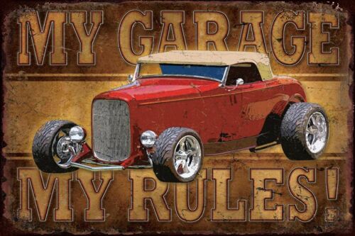 Plaque metal My Garage My Rules