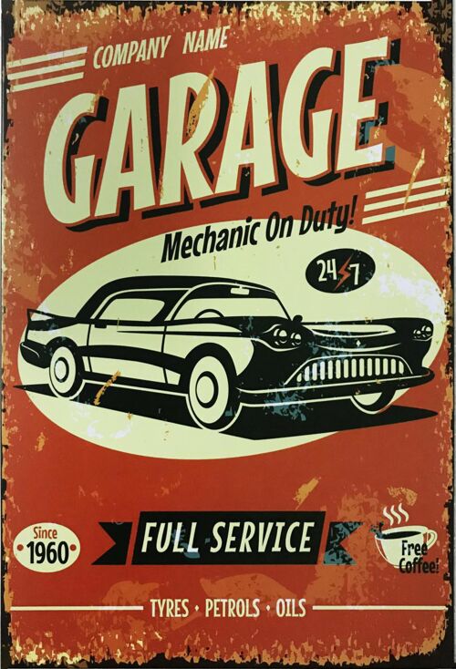Plaque metal Garage full Service