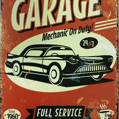 Full-Service-Garage-Metallplatte