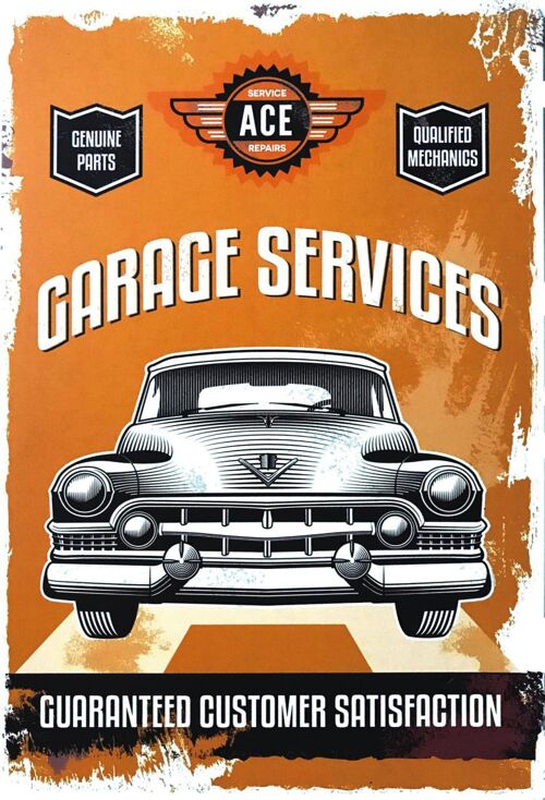 Plaque metal Garage Services