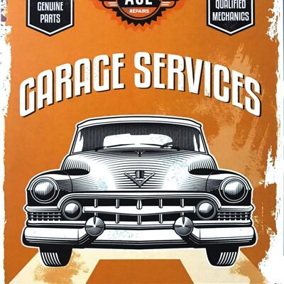 Plaque metal Garage Services