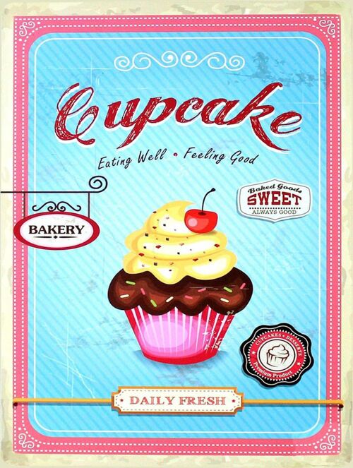 Plaque metal Cupcake