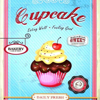 Plaque metal Cupcake