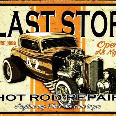 Last Stop Hot Rod Repair metal plate