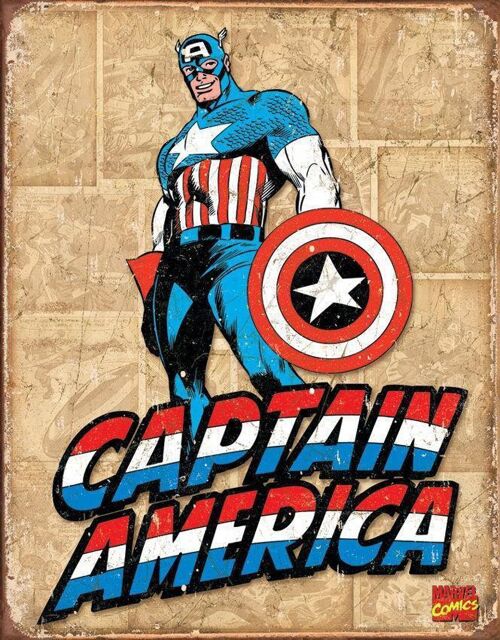 Plaque metal Captain America