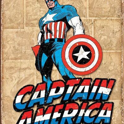 Plaque metal Captain America