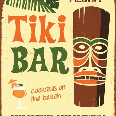 Plaque metal Tiki Bar