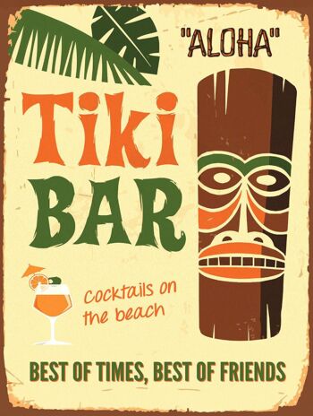 Plaque metal Tiki Bar