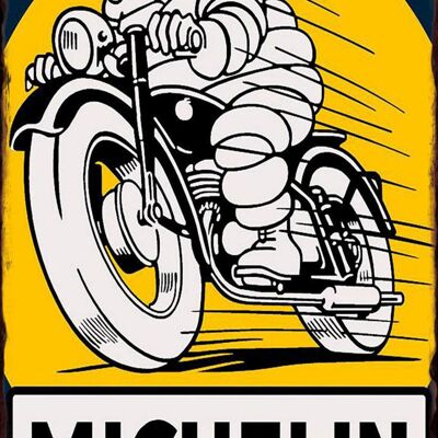 Plaque metal Michelin pneus moto 20x30