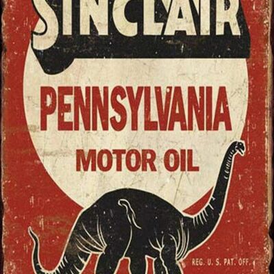 Cartel de chapa de aceite de motor Sinclair