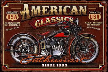 Plaque metal  American Classics Moto