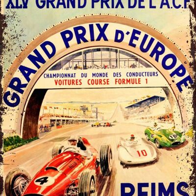 Placa de metal Gran Premio de Reims 1959