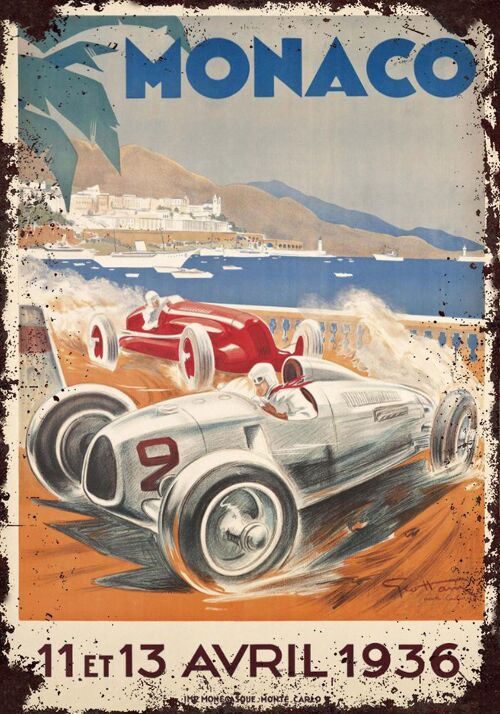Plaque metal  Monaco grand prix 1936